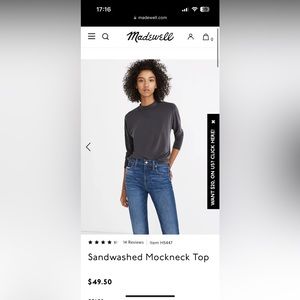 Madewell Sandwashed Mockneck Top